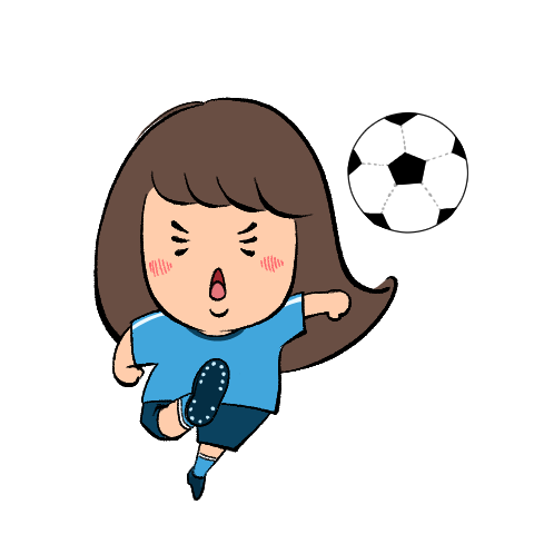 サッカーボールを蹴るイラスト(シュート）